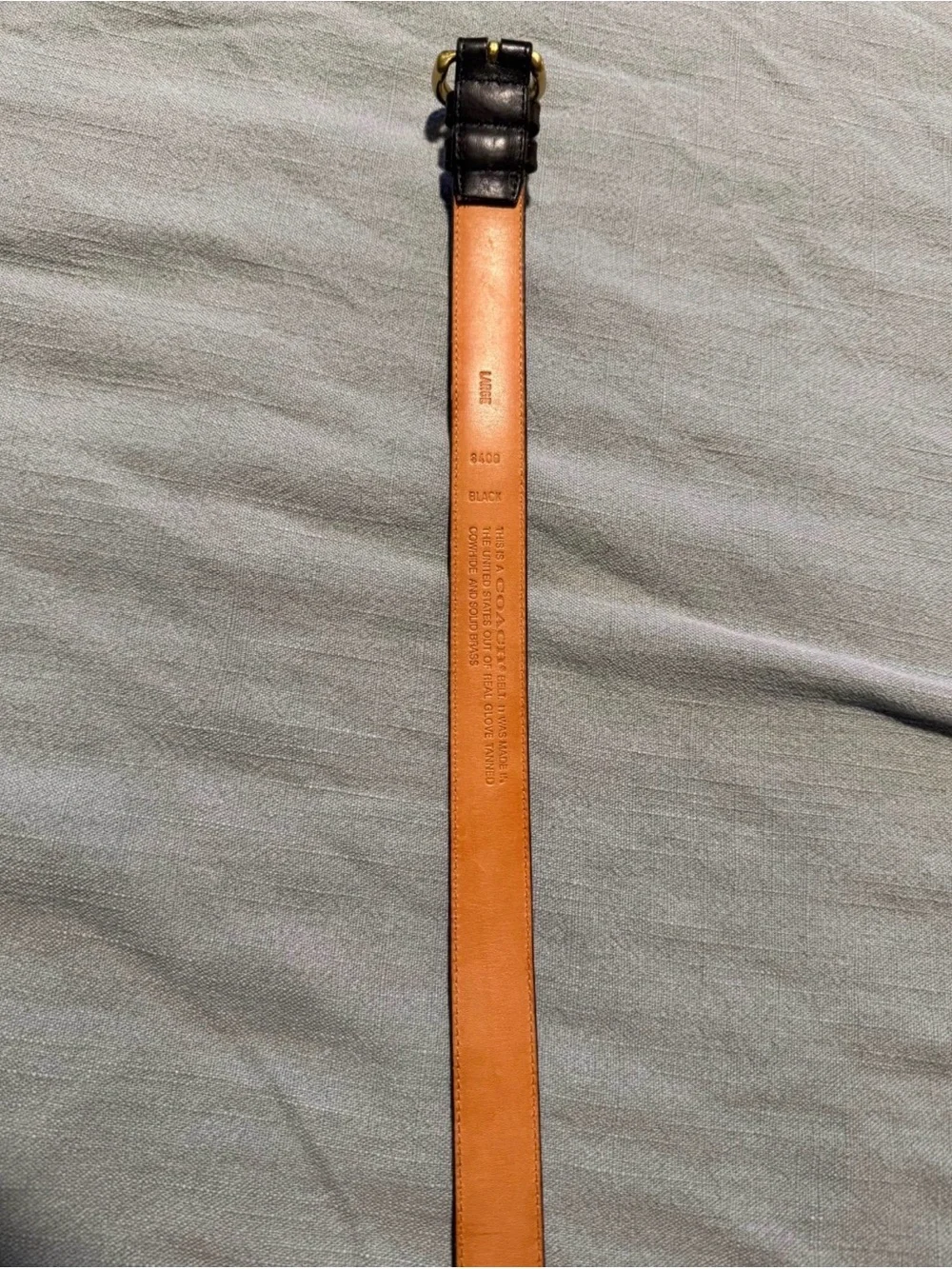 Coach classic Black Leather Belt with Gold Buckle